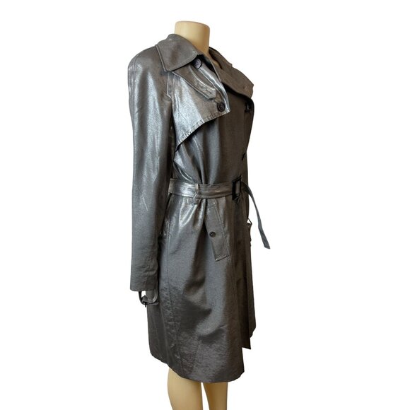 Jones New York Women's Gray Double Breasted Trench Coat Sz M - Picture 3 of 11